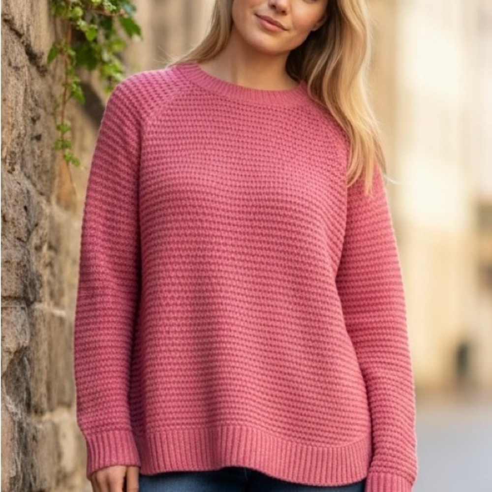 St. John's Bay Coral Textured Knit Crewneck Sweater